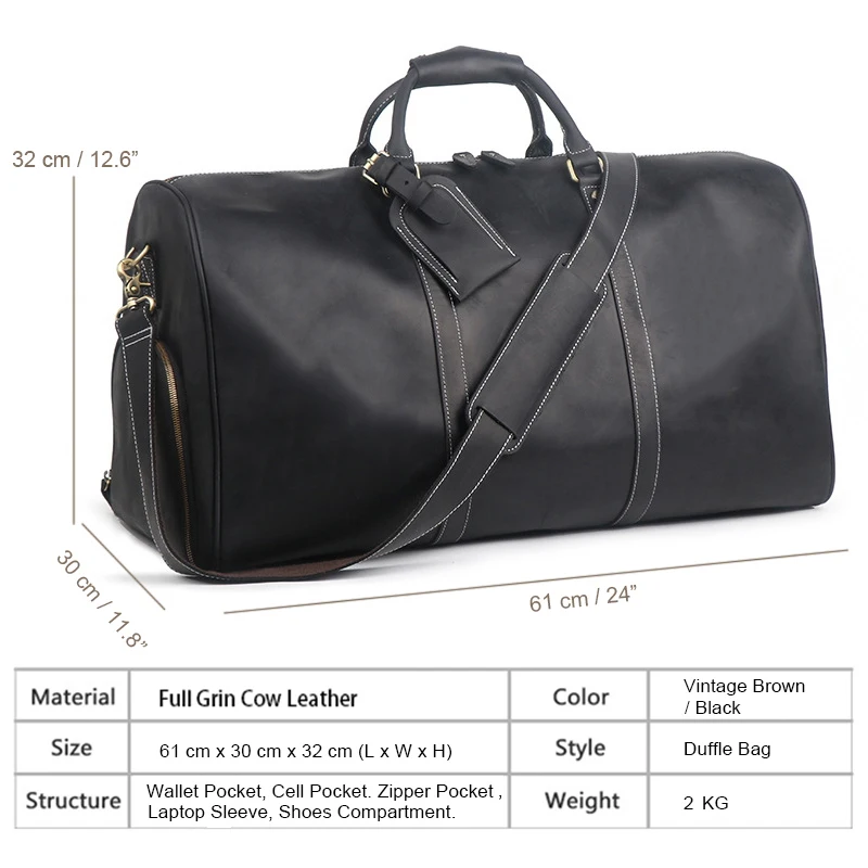 Сумка тоут мужская кожаная с отделением для обуви|Дорожные сумки| |