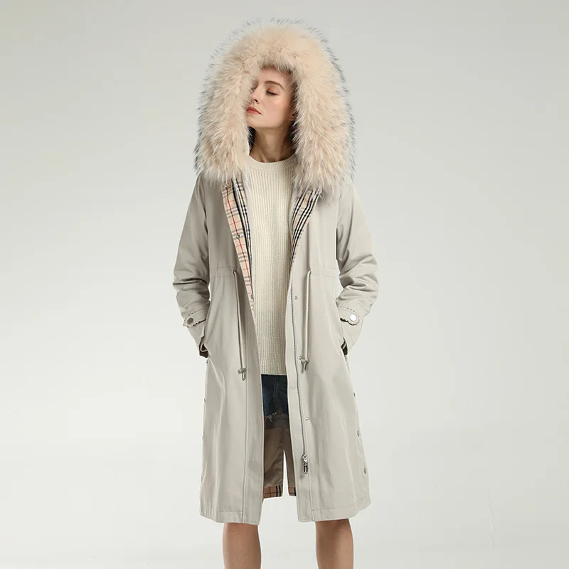 

SHZQ Middle and Long Style Women's Coat 2021 Winter New Rex Rabbit Fur Grass Coat Warm Fur One Woman