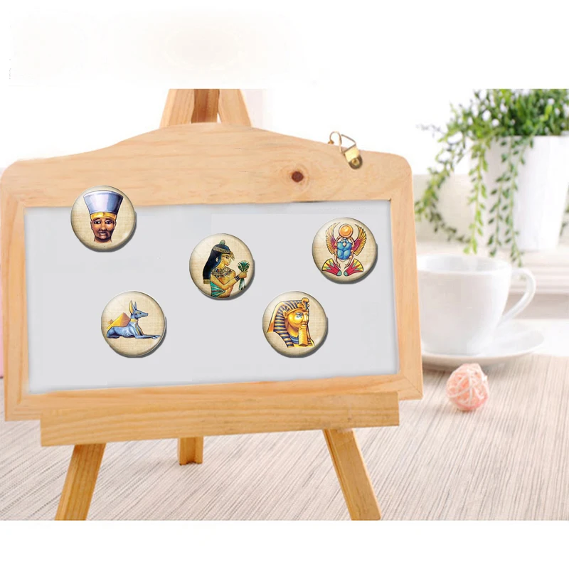 Египет фараон 30 мм магнит на холодильник Scarab Anubis God египетский анкх стеклянный