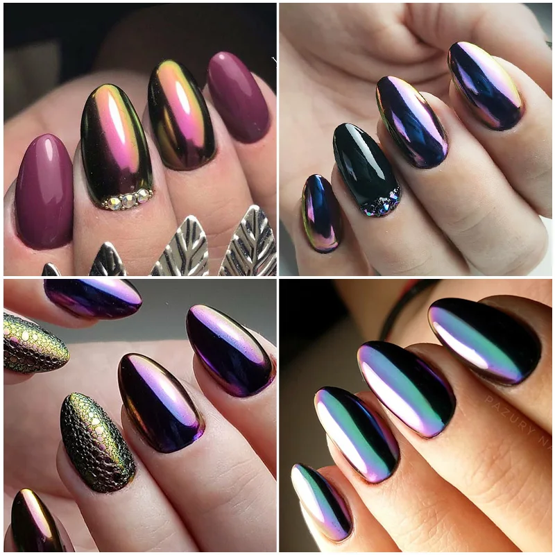 Хамелеоновый лак для ногтей 1 г/0 5 г высшего класса украшения порошок хром