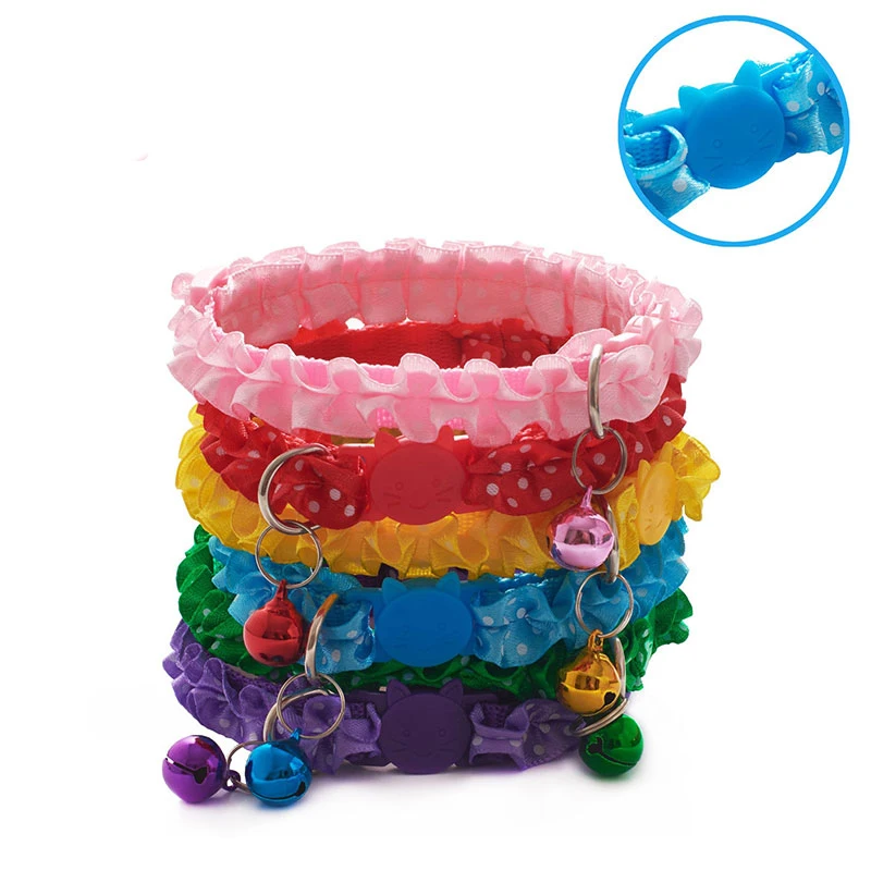 Регулируемый ошейник с пряжкой для кошки искусственный кружевной аксессуарами