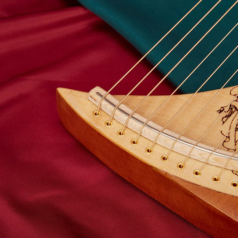 Kit Small Instrument Harp Music Lyre Veneer Wood Solid Wood Mahogany Frends Dulcimer Notes Lira Strumento Music Tools HX50SQ enlarge