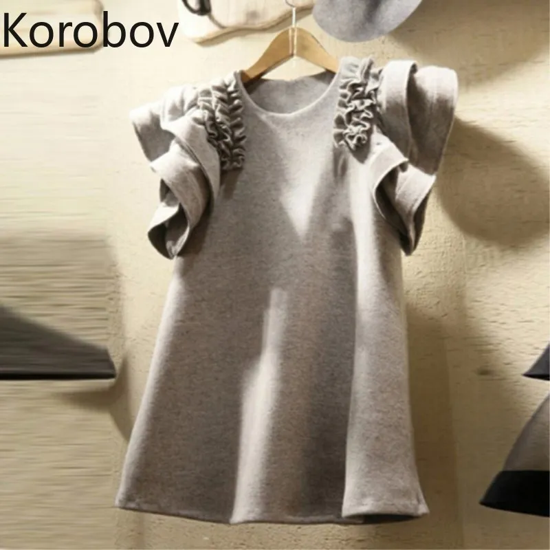 Футболка Korobov в Корейском стиле для женщин летние футболки без рукавов с