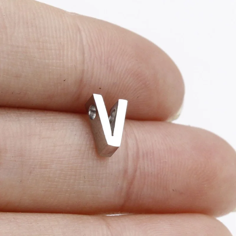 

10Pcs Stainless Steel A-Z 26 Uppercase Letter Charms For Jewelry Making Mirror Polished Necklace Bracelet Alphabet Pendant