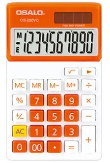 Новинка 280VC, цветной калькулятор для учеников начальной школы, ультратонкий кожаный чехол, есть калькулятор с двойным питанием от солнечной батареи - Цвет: orange