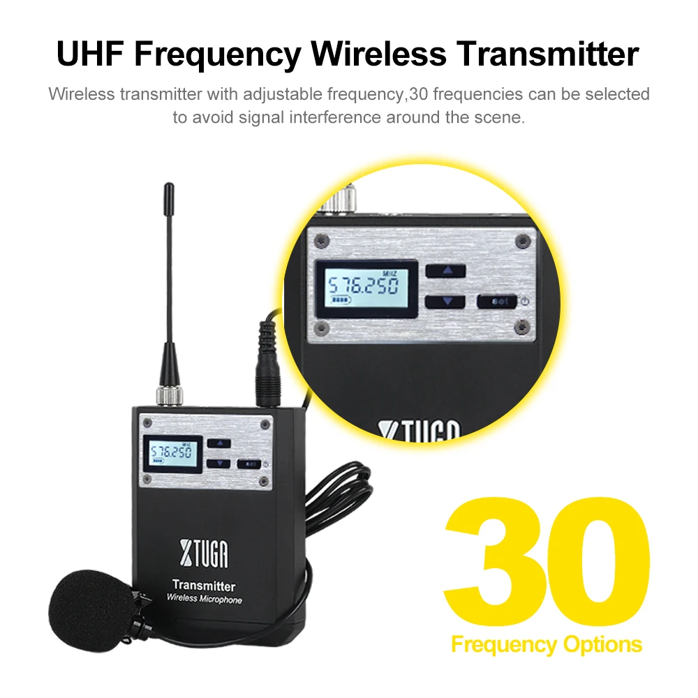 XTUGA интеллектуальная шумовая UHF Беспроводная петличная микрофонная система
