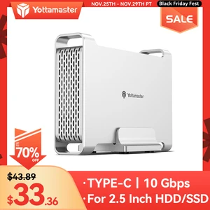yottamaster dr1c3 25 hddssd case sata3 1 gen2 10gbps max uasp supported 2 5 4tb max type c external hard drive enclosure free global shipping