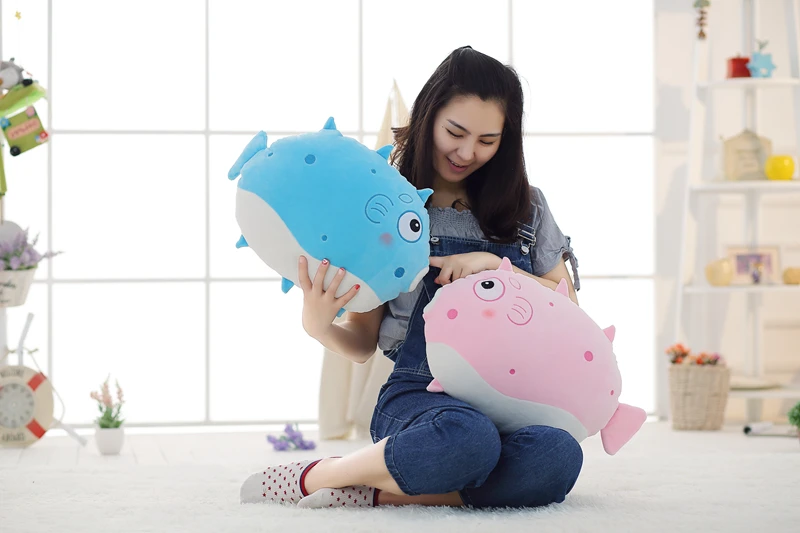 Мультяшная симпатичная Рыба фугу плюшевая подушка Globefish чучела животное кукла