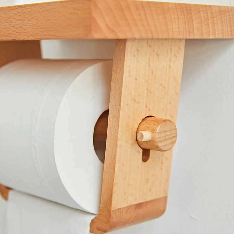 

Bathroom Toilet Paper Holder Household Toilet Tissue Box Paper Tube Wooden Simple Toilet Roll Holder