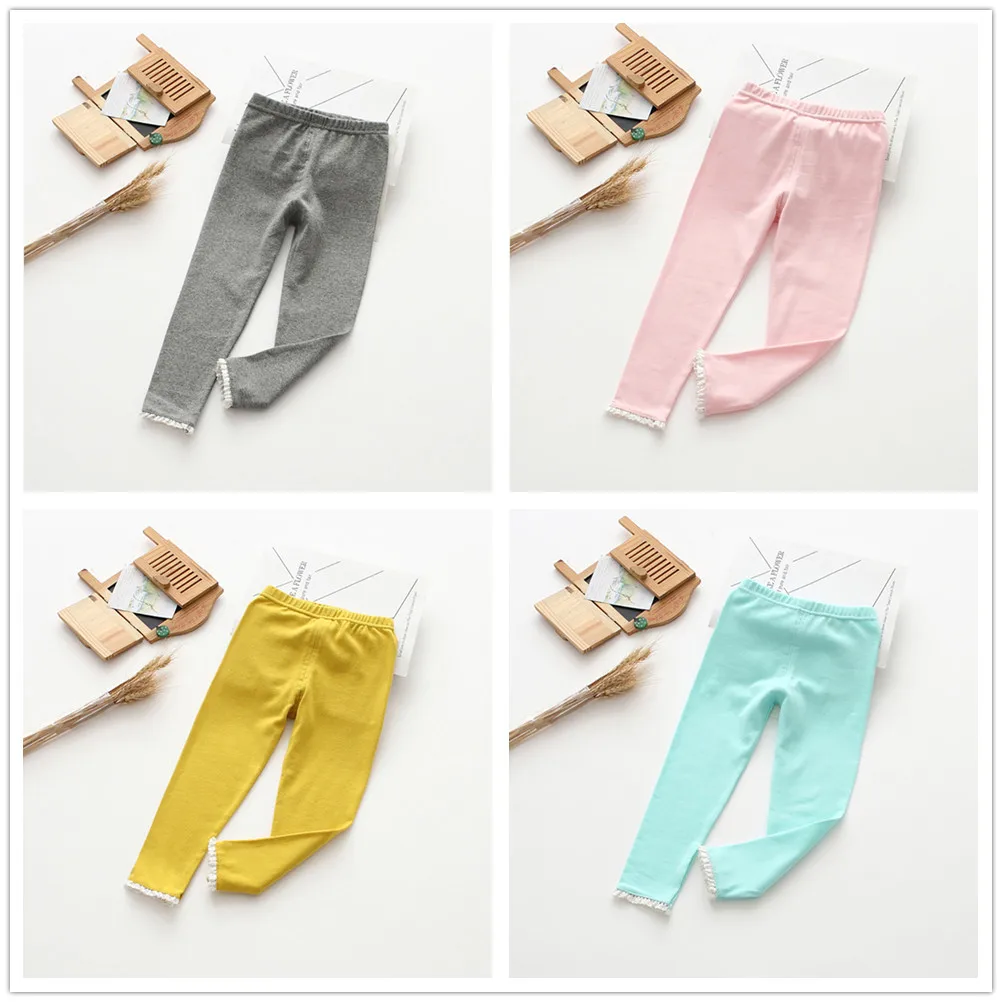 Леггинсы для маленьких девочек брюки-карандаш Детская Пижама хлопковые брюки с