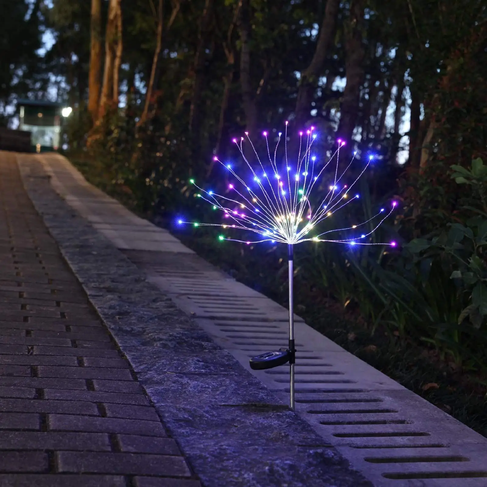 

Gehore Solar Outdoor Decorative Firework Lights Colorful LED String With 2 Lighting Modes For Garden Patio Yard Lawn Flowerbed