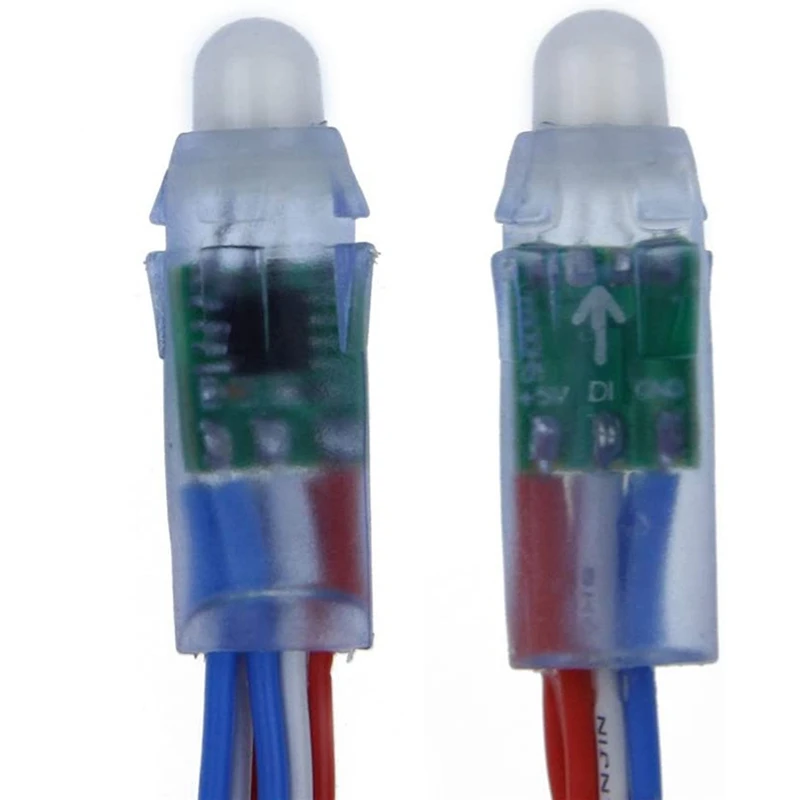 

WS2811 12mm Digital RGB LED Pixel Light Individually Addressable Round LED Pixels Module IP68 Waterproof DC5V 100Pcs-ABUX