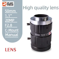 20 mega pixel 50mm 1 1 c mount lens f2 8 camera lenses low distortion for industrial machine vision manual iris facctv lens hd