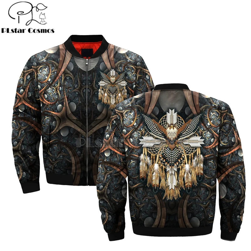 Native Indian wolf lion tiger 3D мужская куртка бомбер с капюшоном для мужчин и женщин Новый