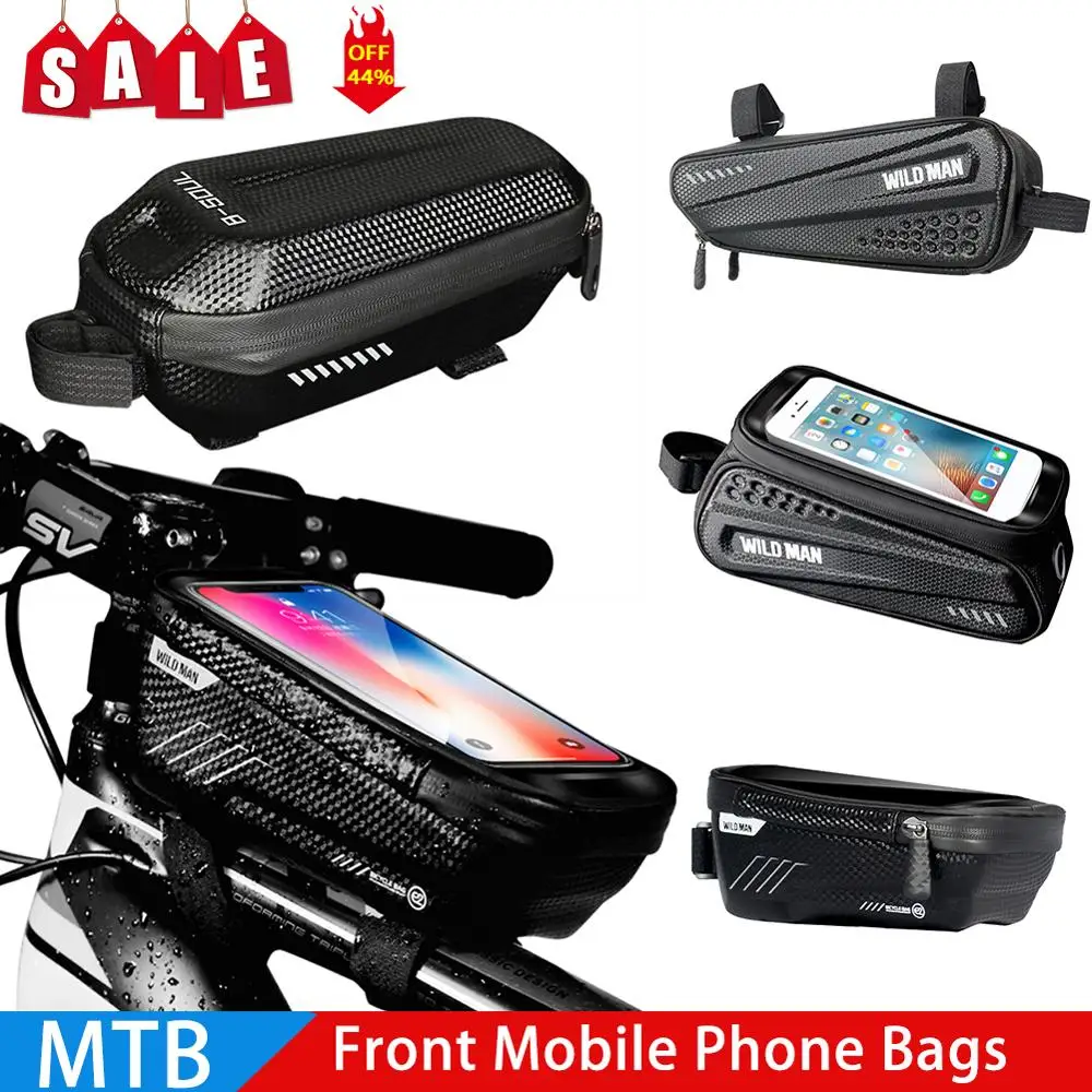 Водонепроницаемые велосипедные сумки WILD MAN Прочный чехол для телефона с