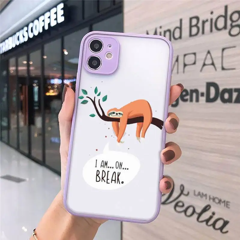 

sloth Cute cartoon Animals funny high quality Phone Cases matte transparent For iphone 7 8 11 12 plus mini x xs xr pro max
