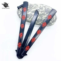akatsuki butterfly knife anime balisong red cloud totem blunt blade trainer for fandom hobby collection
