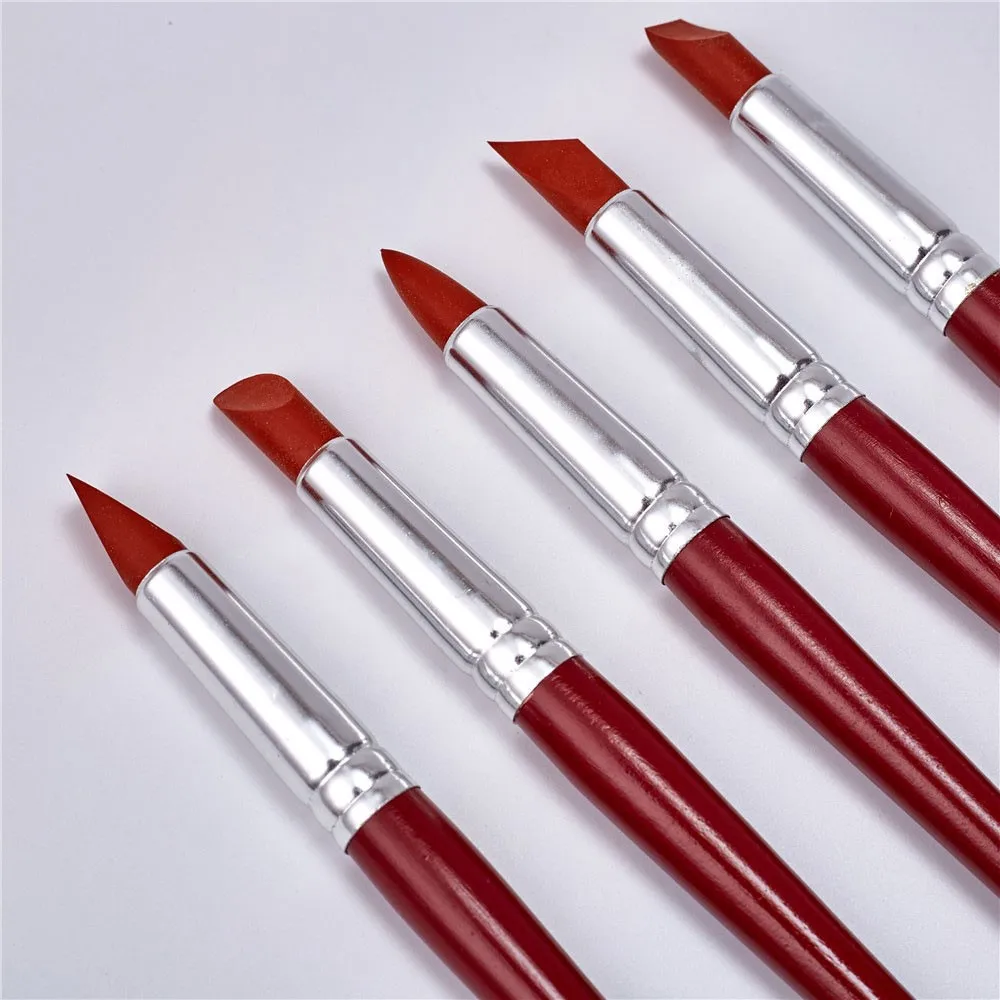 5pcs Large Rubber Pen Tip Paint Brushes Clay Tools for Sculpture Pottery Color Shaping Blending Drawing Modeling Hot | Дом и сад
