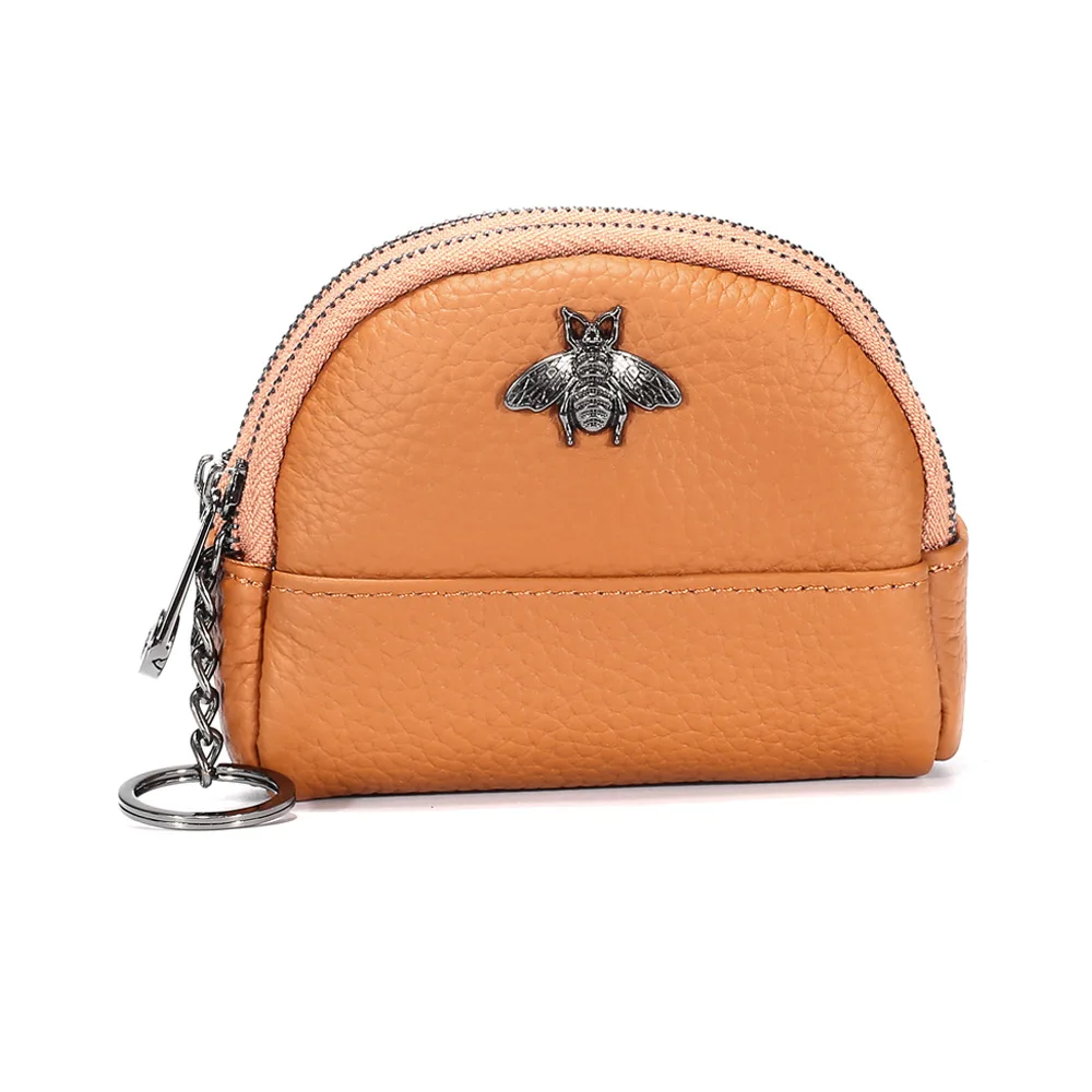 khaki 6005 CICICUFF женский кошелек для монет из натуральной кожи, Женский Органайзер на двойной молнии для путешествий, мини-сумочка, женская сумка для хранения, маленькие кошельки, новинка - Цвет: khaki 6005