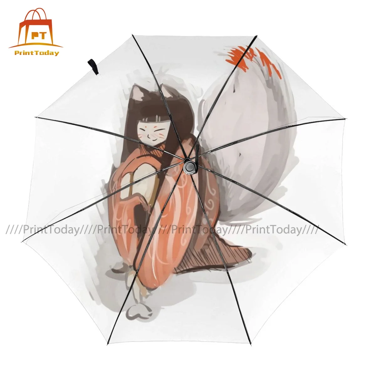 

Japanese Fox Umbrella Protection Auto Umbrella Beautiful Art Compact Trekking Umbrella