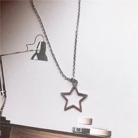 fashion popular stainless steel five pointed star necklace pendant charm girl necklace jewelry sweet romantic valentine day gift