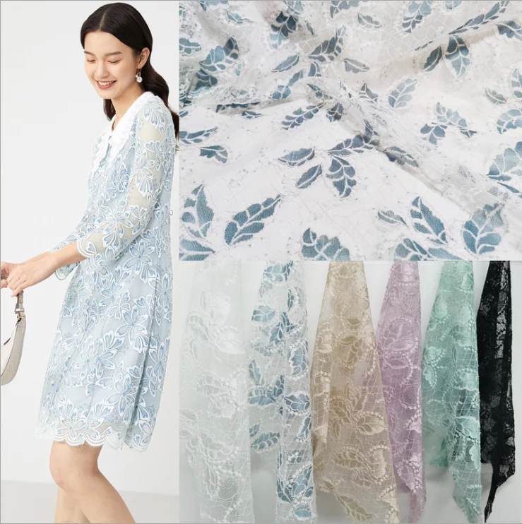 

New two-color hollow lace garment fabric dress fashion fabric