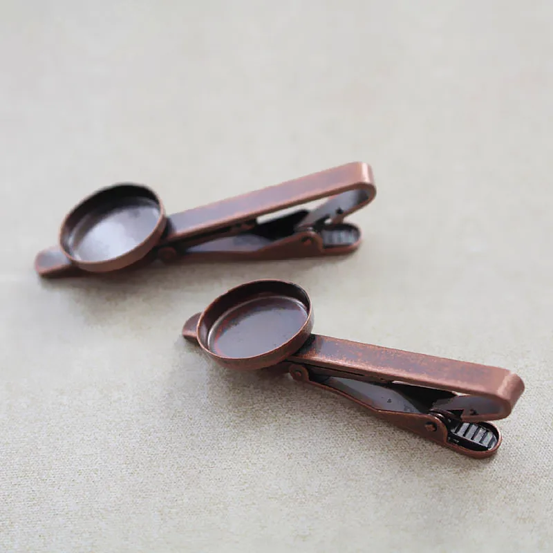 Зажим для галстука с круглой глубокой стенкой чашечки Пустые Кабошоны из смолы