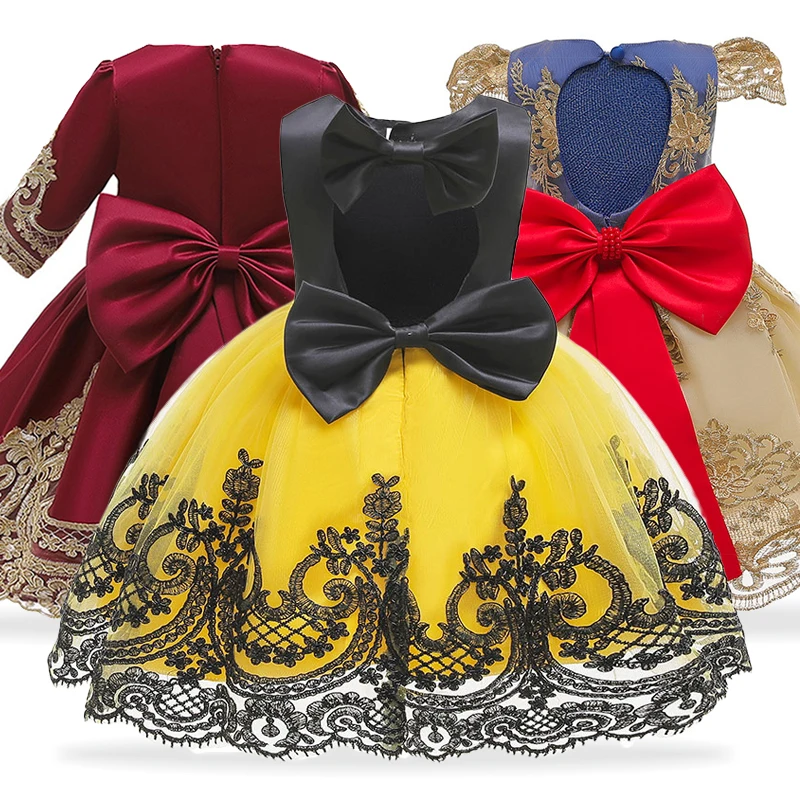 Элегантные свадебные платья новинка кружевное детское платье принцессы с бантом