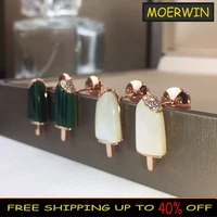 luxury brand high quality sterling silver color earrings temperament women rose gold ice cream earrings valentines day jewelry