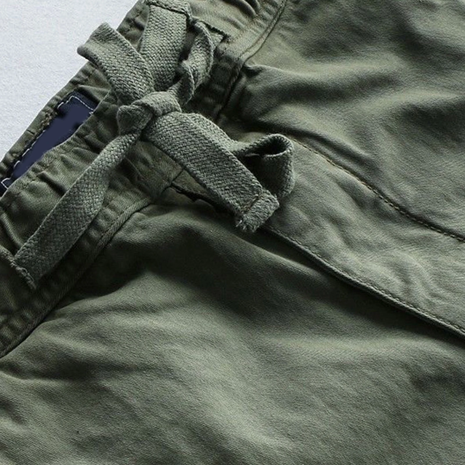 

Casual Men Solid Color Drawstring Ankle Tied Pockets Long Pants Sports Trousers