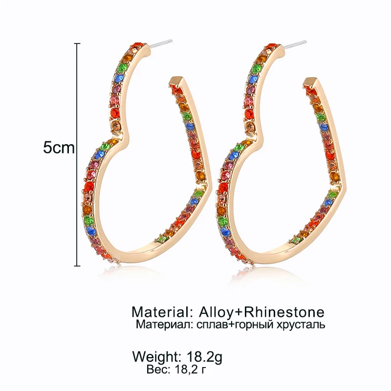 

Elegant Luxury Rhinestone Earrings For Women New Big Geometric Heart Crystal Earrings Korean Statement Wedding Earring Jewelry