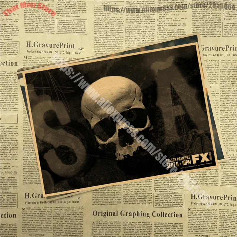 Плакат из крафт бумаги с изображением фильма sons of анархии для украшения дома