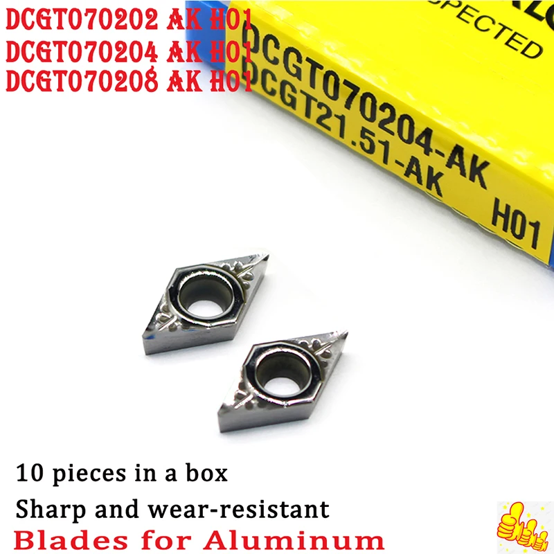 DCGT070202 DCGT070204 DCGT070208 AK H01 Фрезерный станок со вставкой из сплава ЧПУ Внутренний