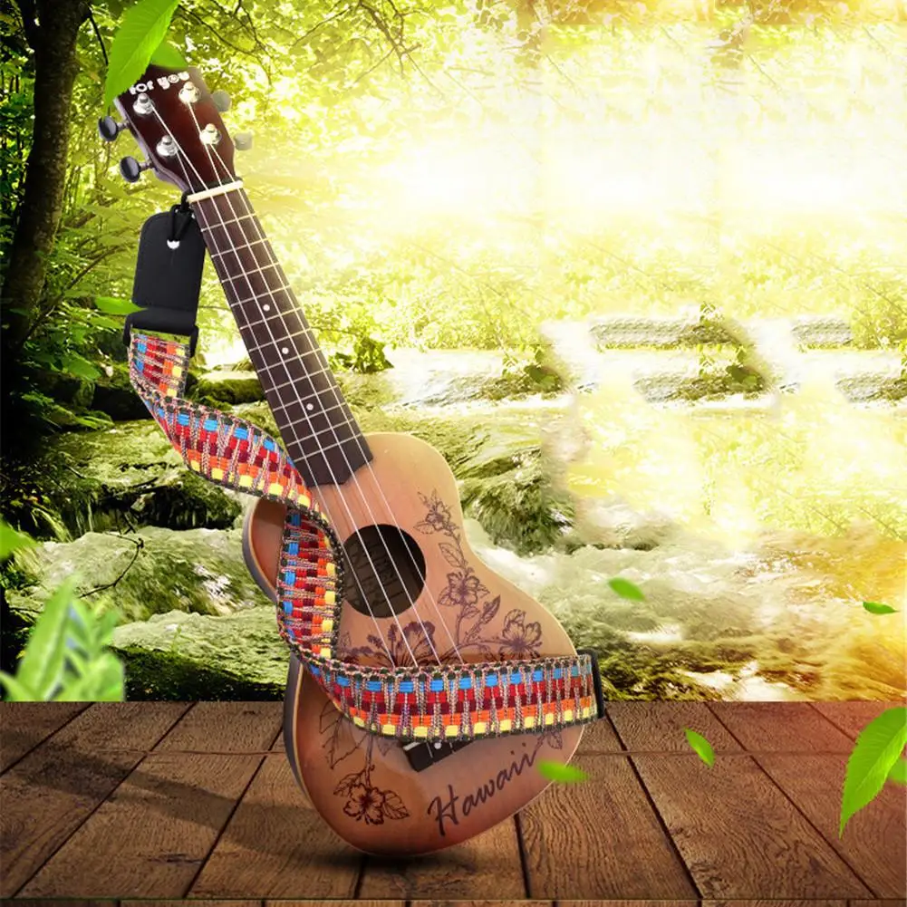 Цветной принт мультфильм ремешок для укулеле Ukelele маленькая гитара через плечо регулируемые брительки длина 80-150 см