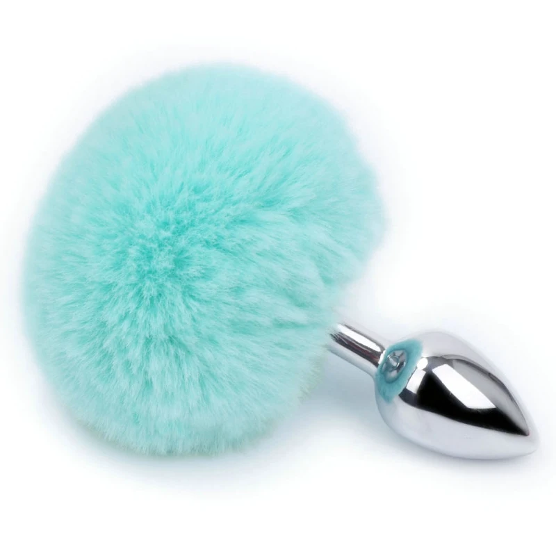 Многоцветная плюшевая Анальная пробка с хвостом кролика из нержавеющей стали