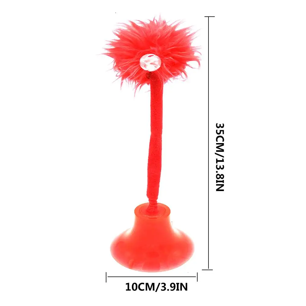 

Cat Sucker Toy Plush Ball Toy Funny Interactive Cat Stick Feather Rubber Toy Built-in Catnip Pet Molar