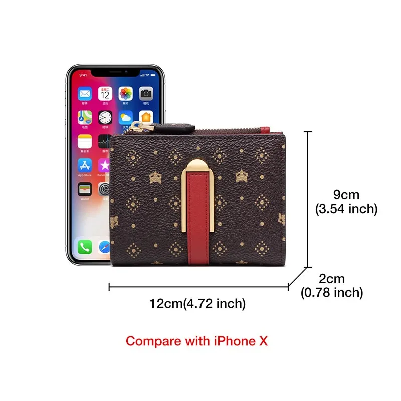 Женский кошелек Foxer с тиснением маленький Дамский бумажник надписью шикарная