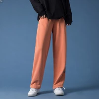 spring and autumn new trend sports pants 2021 mens high street harajuku loose straight pants printed capri casual pants