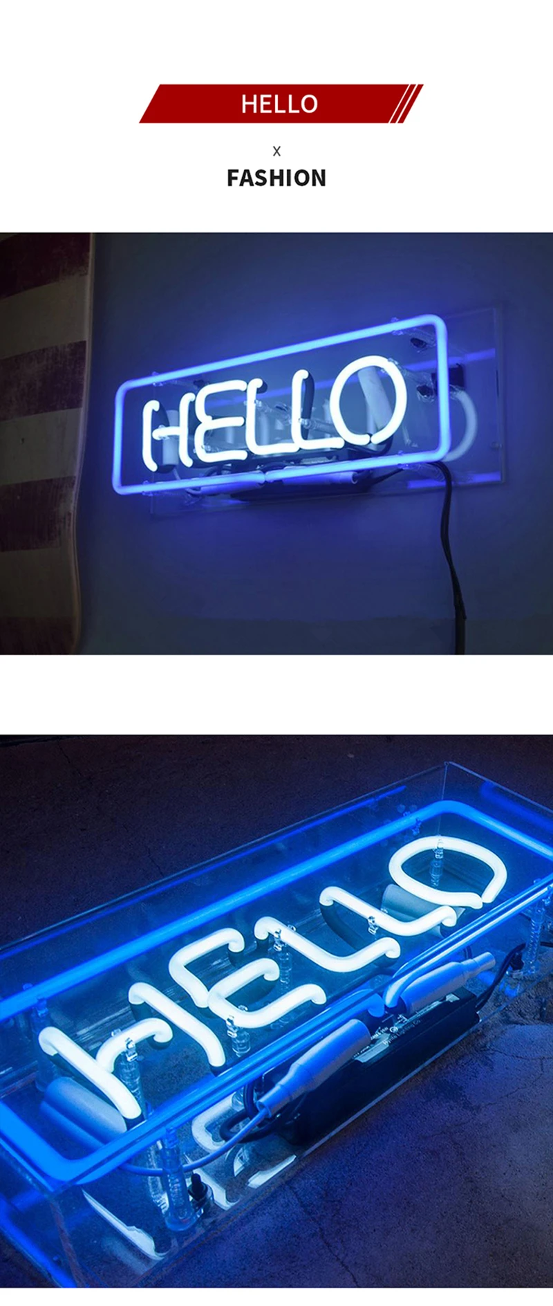 LED Neon Light Box Acrylic Glass Tubes Neon Sign Music Bar Atmosphere Lamp Christmas Holiday Party Art Wall Window Decoration