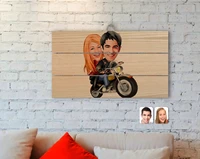personalized valentine caricature of authentic wooden pallet tablo 17