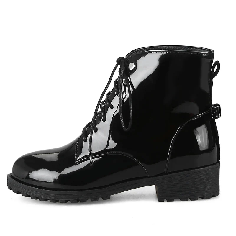 Женские ботильоны на шнуровке с круглым носком|Женские полусапожки| |