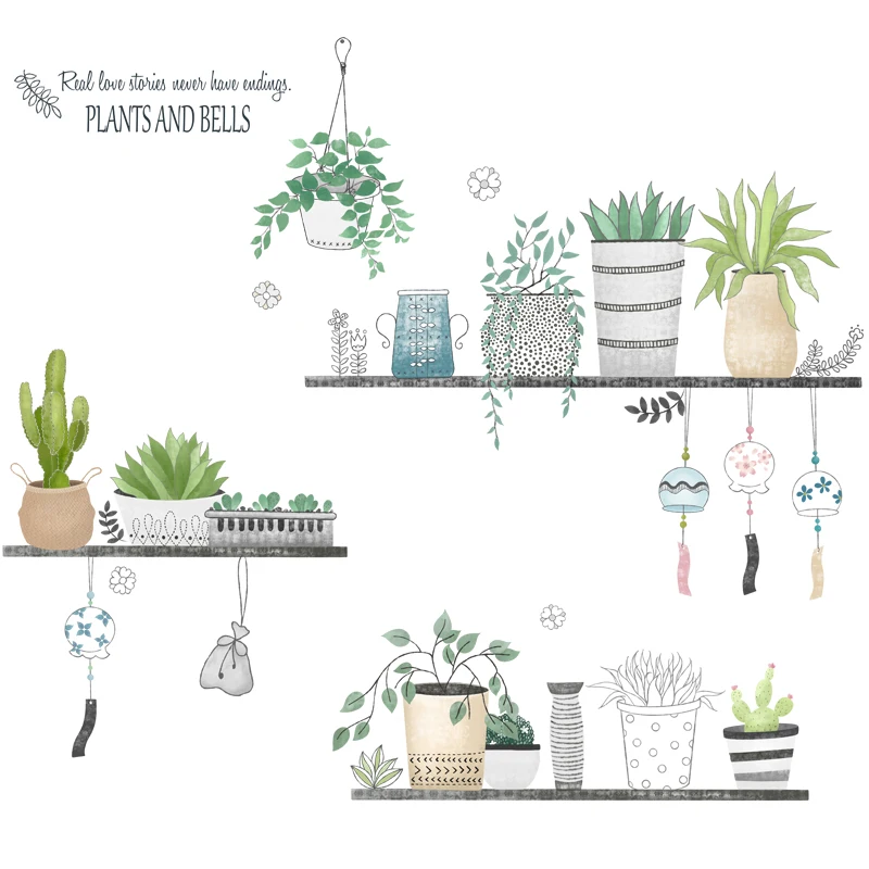 

DIY Flower Vinyl Wall Sticker Potted Plant Home Decor Poster Wall Art Wallpaper Self-adhesive Living Room Decoration
