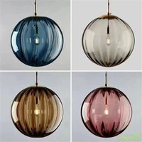 modern colorful glass ball led pendant lamp hanging round ceiling lighting for living room bedroom fixtures lamparas decoration