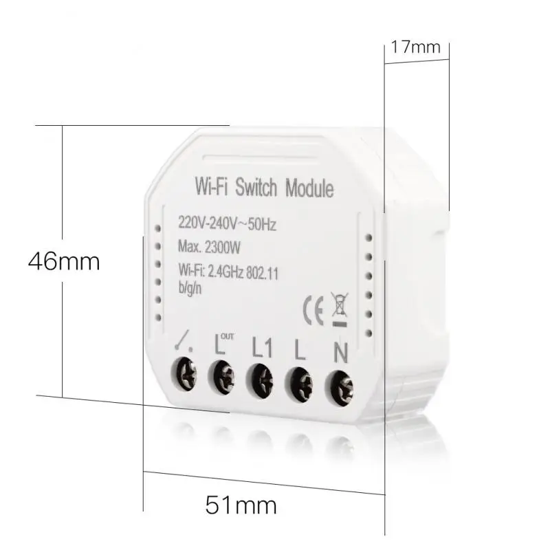 

1/2 Way Wifi Smart Light Switch Home Automation Module Tuya APP Remote Timing Control 10A 220-240V Work With Alexa Google Home