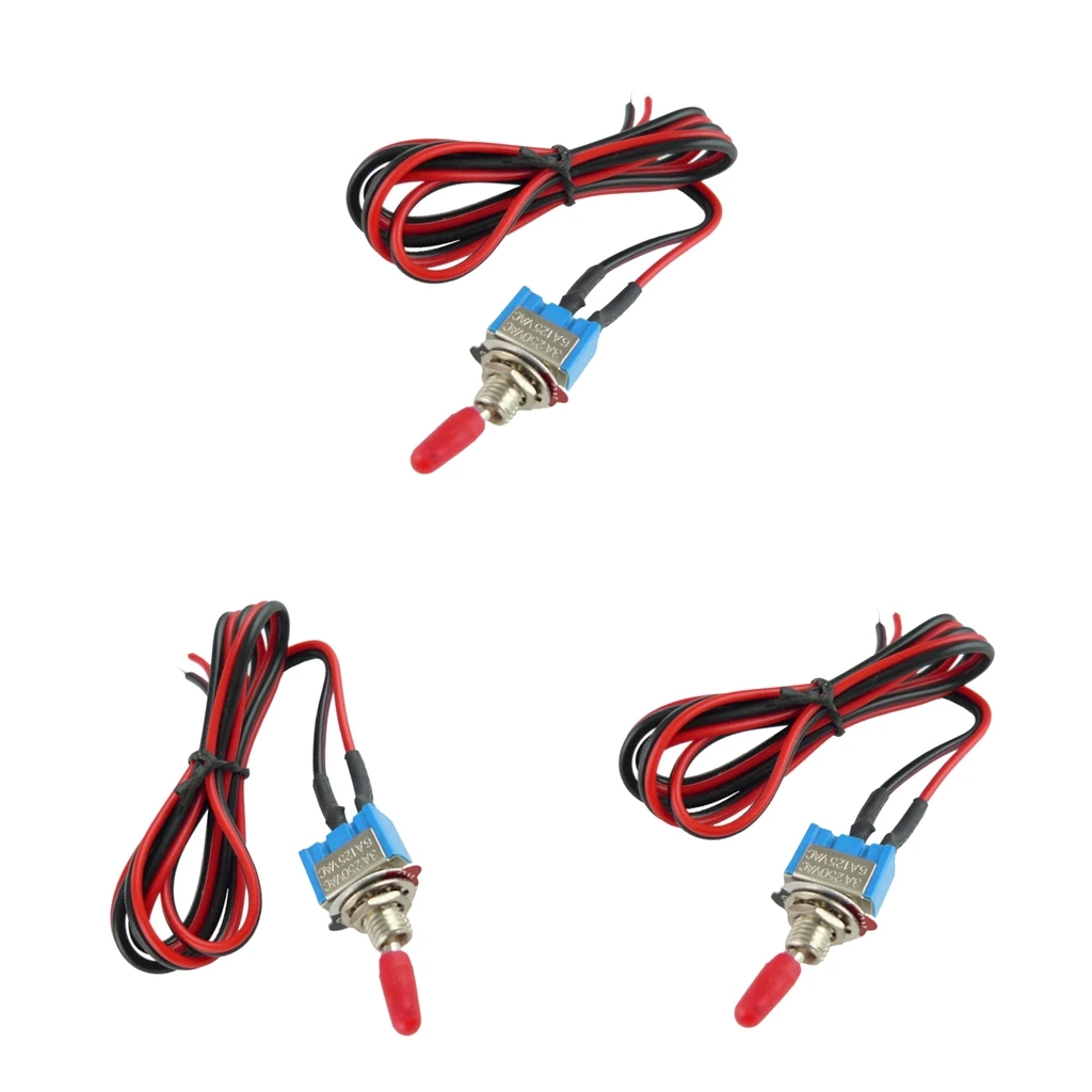 3x вкл/выкл Мини тумблер Предварительно проводной 24 дюймовый 3Amp сигнализация