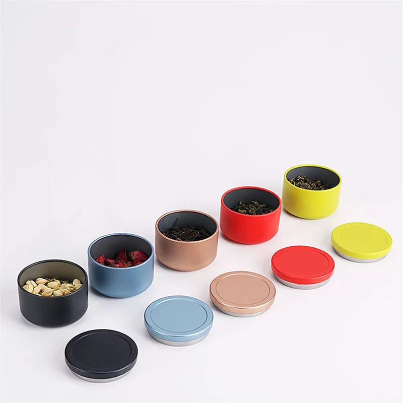 High Quality Tea Can Travel Portable Flower Packaging Sealed Cans Round Metal Sweetmeats Candies Kitchen Teaware | Багаж и сумки