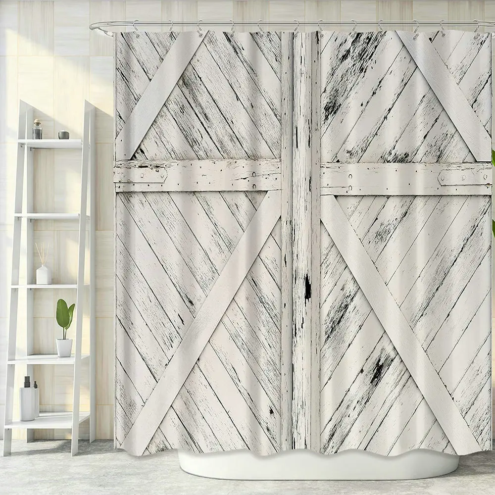 Занавеска для душа в старинном деревенском стиле деревянная винтажная