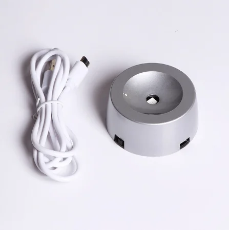 LED base С украшением в виде кристаллов на солнечных батареях Системы шар-фигурка с заряжаемый Красочный светодиодный база Стекло планет мяч вечерние свадебные сувениры подарок для астрофиле - Цвет: LED base
