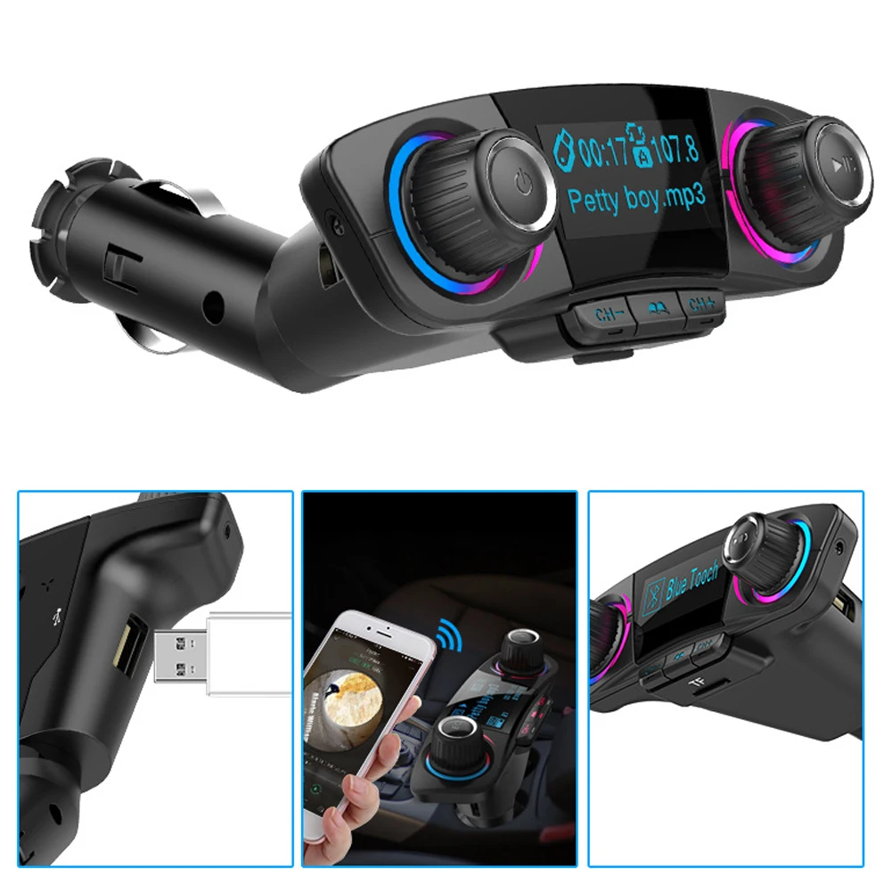 Автомобильный FM-трансмиттер с поддержкой Bluetooth 4 0 2 USB-порта | Автомобили и