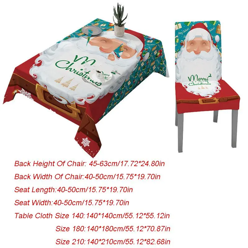 Скатерть из спандекса водостойкая прямоугольная с изображением Деда Мороза | Дом